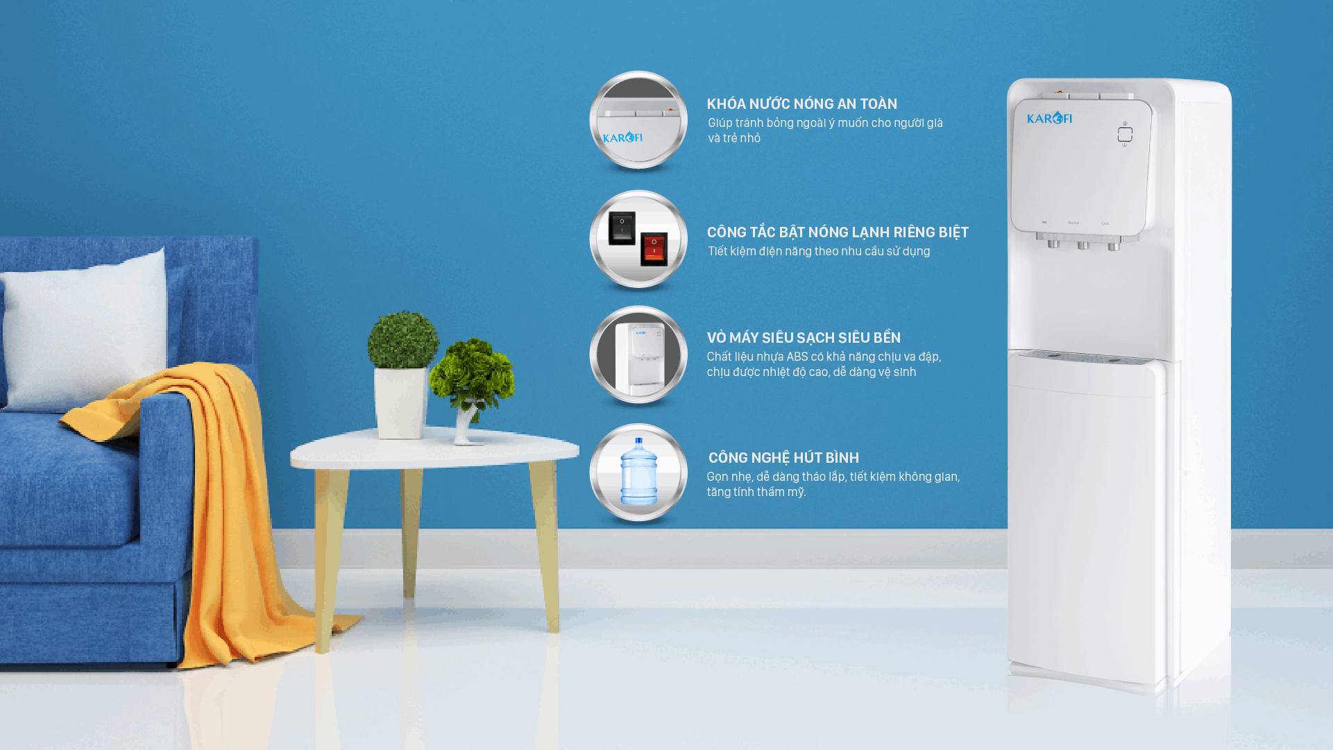 Cây nước nóng lạnh Karofi HC19